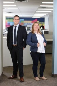 The third generation of Philpotts to own and operate Staebler Insurance, Russell Philpott and Joanna Mendonca